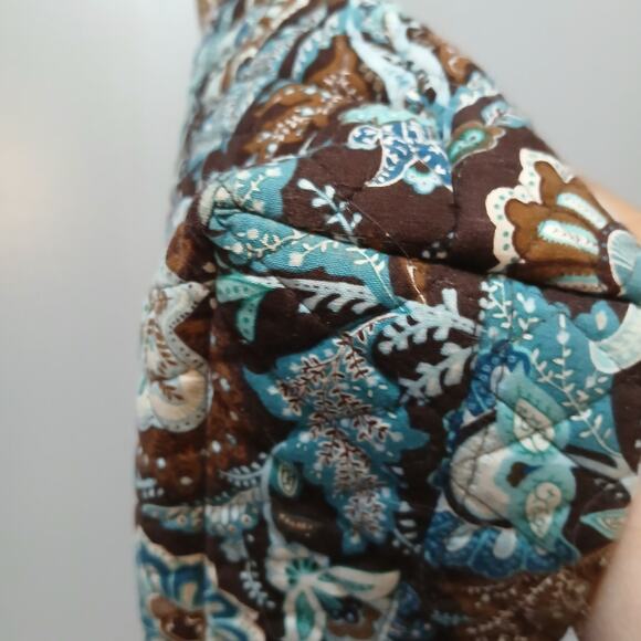 Vera Bradley Java Blue Tote Bag Purse Paisley Print Brown Blue Fabric Handbag - Picture 4 of 9